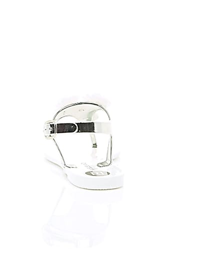 360 degree animation of product Girls white and silver floral jelly sandals frame-16