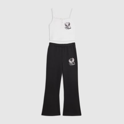 Girls White Angels Tank Top & Jogger Set