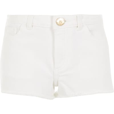 river island white shorts