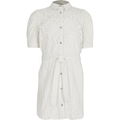 river island white shirt dress