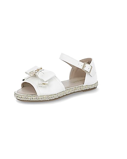 360 degree animation of product Girls white bow espadrille sandals frame-1