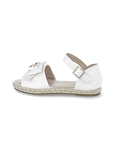 360 degree animation of product Girls white bow espadrille sandals frame-4