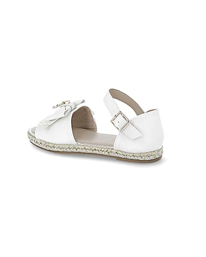 360 degree animation of product Girls white bow espadrille sandals frame-5