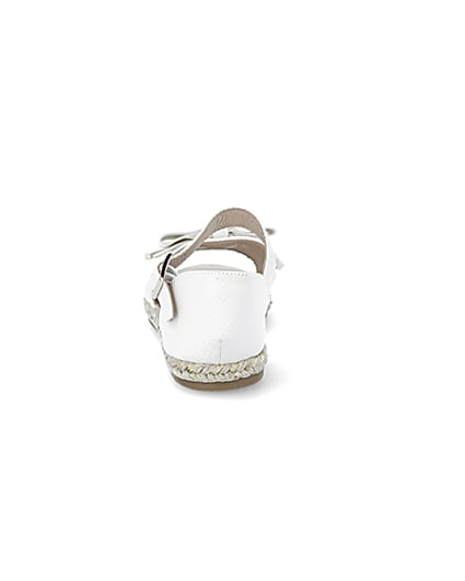 360 degree animation of product Girls white bow espadrille sandals frame-9