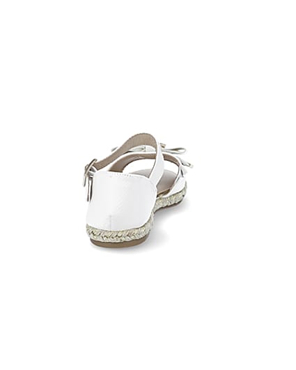 360 degree animation of product Girls white bow espadrille sandals frame-10