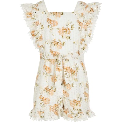 girls white playsuit