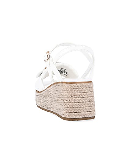 360 degree animation of product Girls white buckle detail wedge sandals frame-8