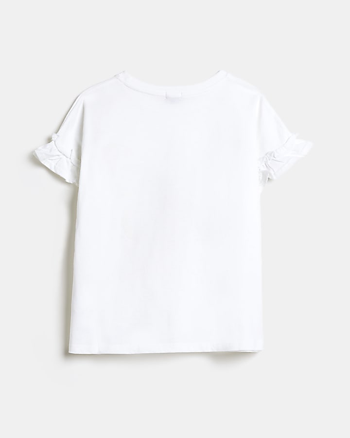 Girls white butterfly t-shirt