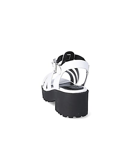 360 degree animation of product Girls white chunky gladiator sandals frame-8