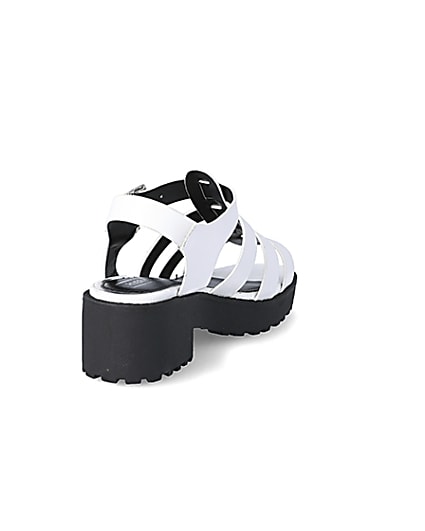360 degree animation of product Girls white chunky gladiator sandals frame-11