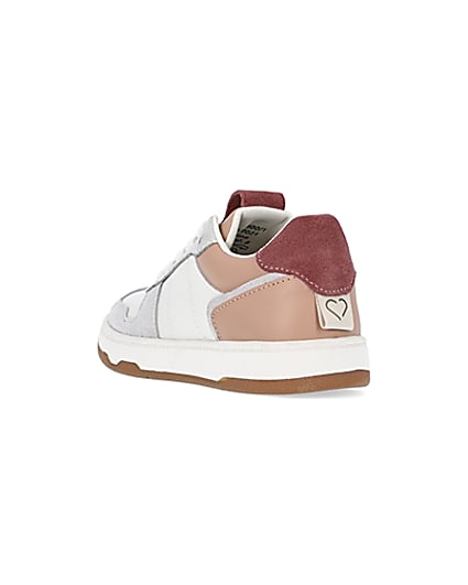 360 degree animation of product Girls white colour block suede trainers frame-7