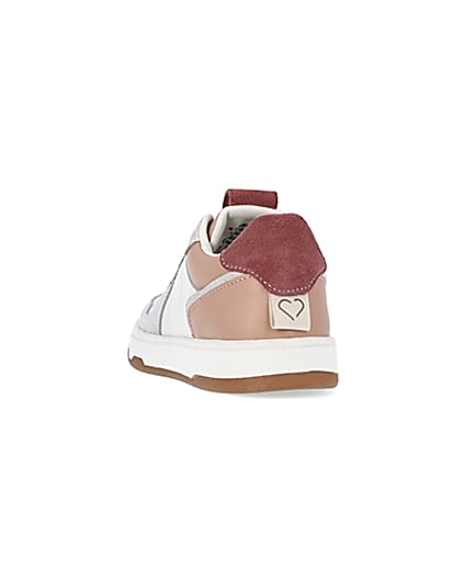 360 degree animation of product Girls white colour block suede trainers frame-8