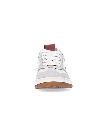 360 degree animation of product Girls white colour block suede trainers frame-21