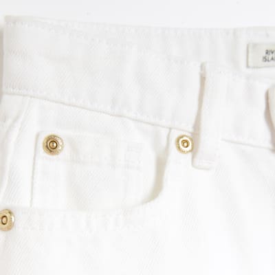 Girls white denim shorts River Island