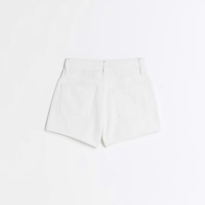 Girls white denim shorts River Island