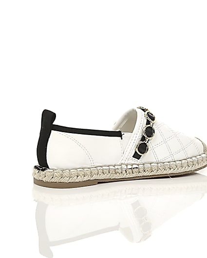 360 degree animation of product Girls white embossed contrast espadrilles frame-12