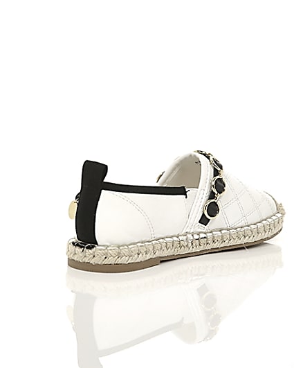 360 degree animation of product Girls white embossed contrast espadrilles frame-13