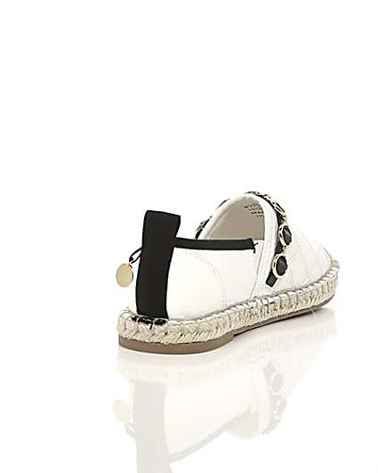 360 degree animation of product Girls white embossed contrast espadrilles frame-14