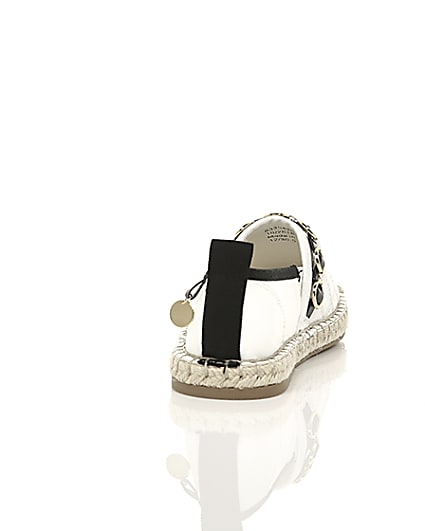 360 degree animation of product Girls white embossed contrast espadrilles frame-15