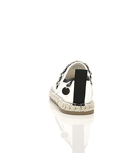 360 degree animation of product Girls white embossed contrast espadrilles frame-16