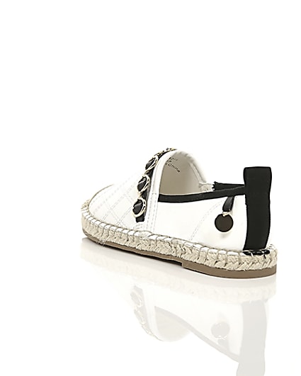 360 degree animation of product Girls white embossed contrast espadrilles frame-18