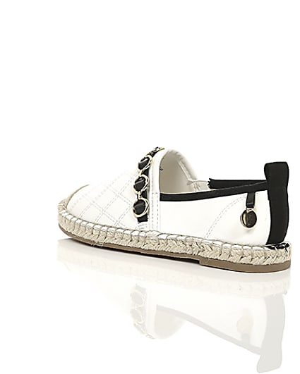 360 degree animation of product Girls white embossed contrast espadrilles frame-19