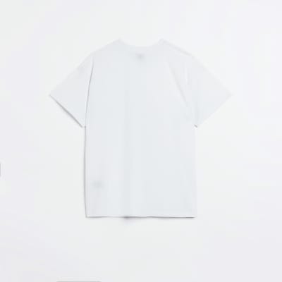 Girls White Embroidered Butterfly T-shirt