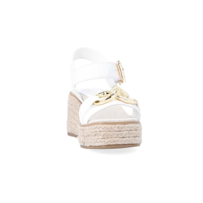 River island 2025 white wedges