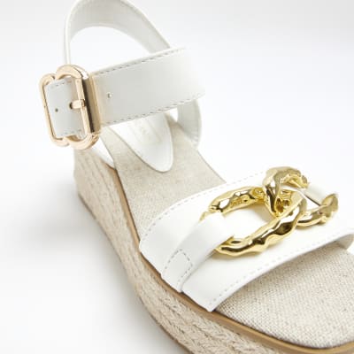 River island white store wedges