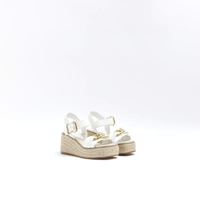 River island best sale white wedges