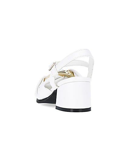 360 degree animation of product Girls White Knot Heeled Sandals frame-8