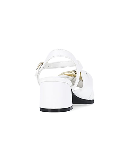 360 degree animation of product Girls White Knot Heeled Sandals frame-10