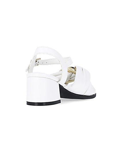 360 degree animation of product Girls White Knot Heeled Sandals frame-11