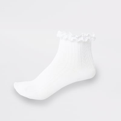 3 Styles 3 & 6 Pairs of Ladies Girls White Frilly Lace Cotton School Ankle Socks UK Size 0-2 3-5 6-8 9-12 12-3 4-6 