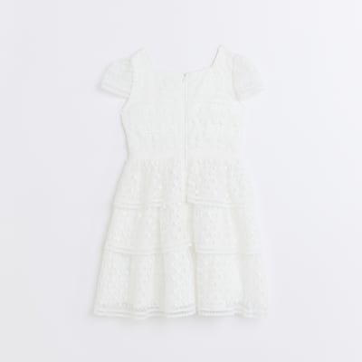 Girls white skater dress hotsell