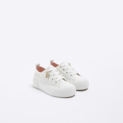 Girls plain white trainers sale