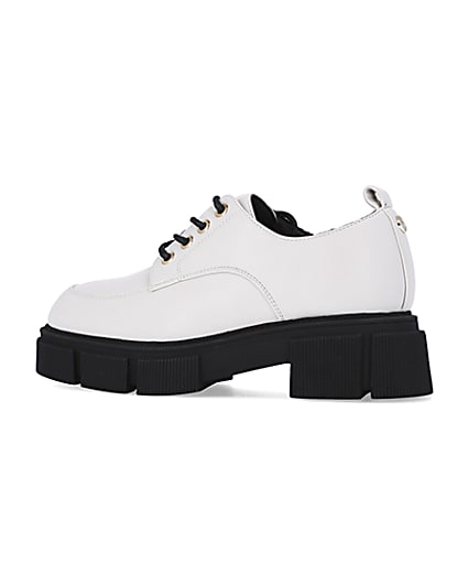 360 degree animation of product Girls White Lace Up Chunky Shoes frame-4