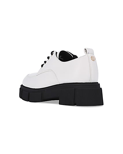 360 degree animation of product Girls White Lace Up Chunky Shoes frame-6