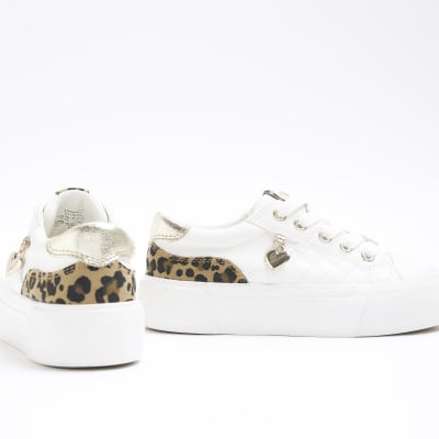 Girls best sale leopard trainers