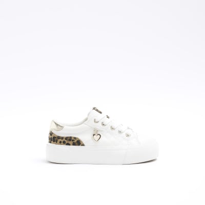 Leopard print white trainers on sale