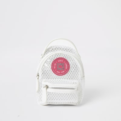 river island white backpack