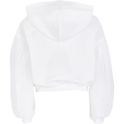 mesh sleeve hoodie