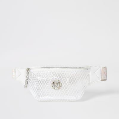 river island white bum bag