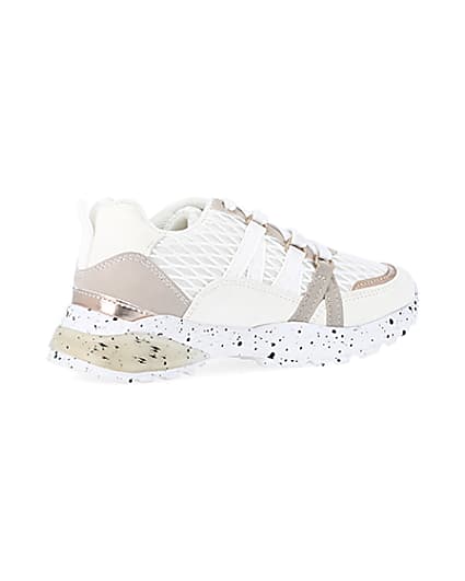360 degree animation of product Girls white mesh speckled trainer frame-13