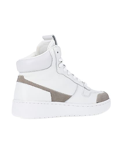 360 degree animation of product Girls White Nushu High Top Trainers frame-13