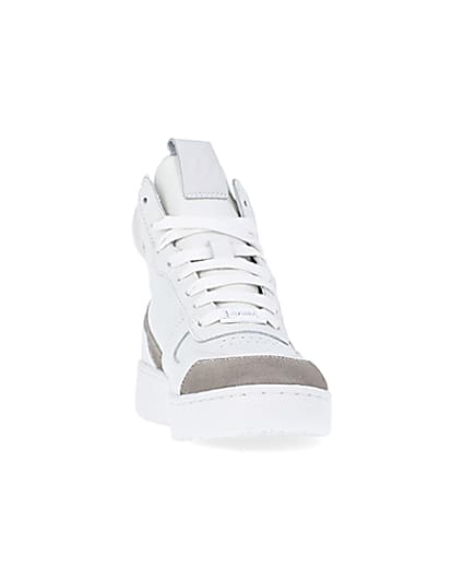 360 degree animation of product Girls White Nushu High Top Trainers frame-20