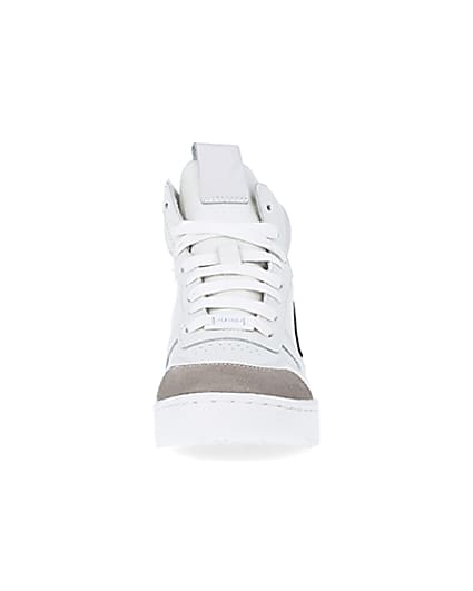 360 degree animation of product Girls White Nushu High Top Trainers frame-21