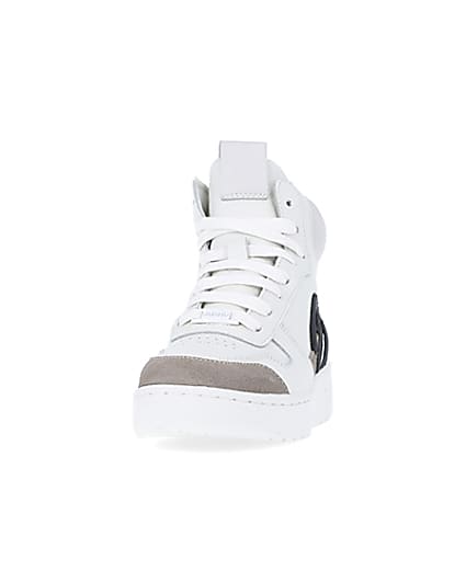 360 degree animation of product Girls White Nushu High Top Trainers frame-22