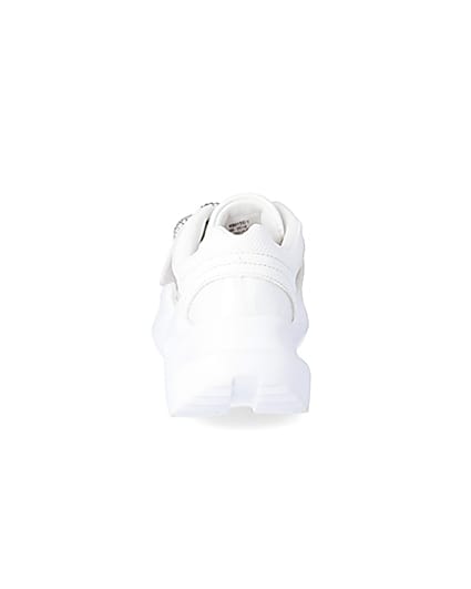 360 degree animation of product Girls white perspex diamante chunky trainers frame-9