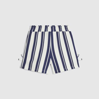 Girls White Premium Bow Stripe Shorts